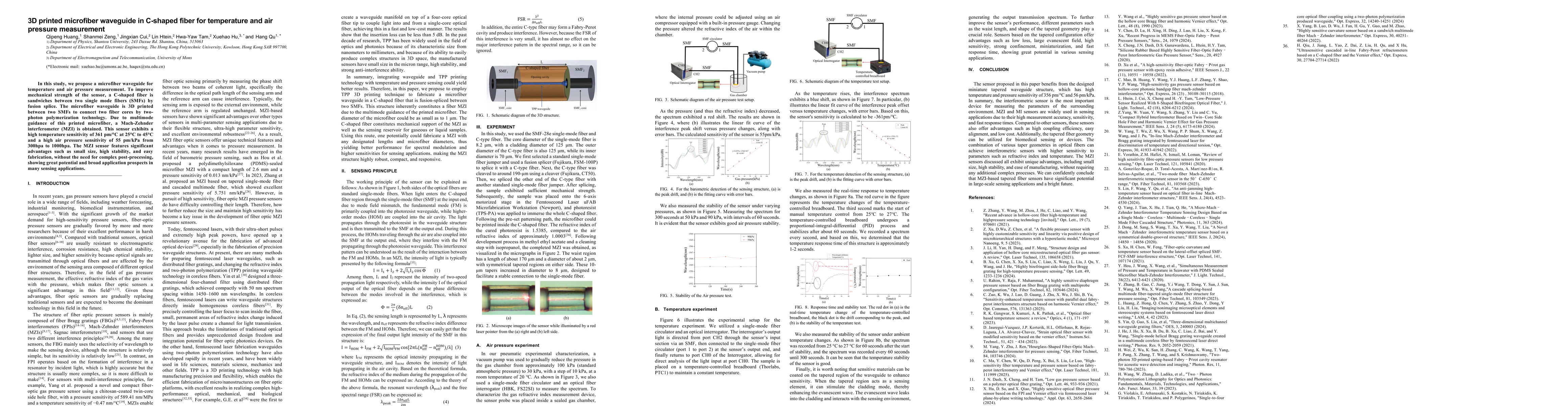 Thumbnail for 3D printed microfiber waveguide in C-shaped fiber for temperature and air pressure measurement