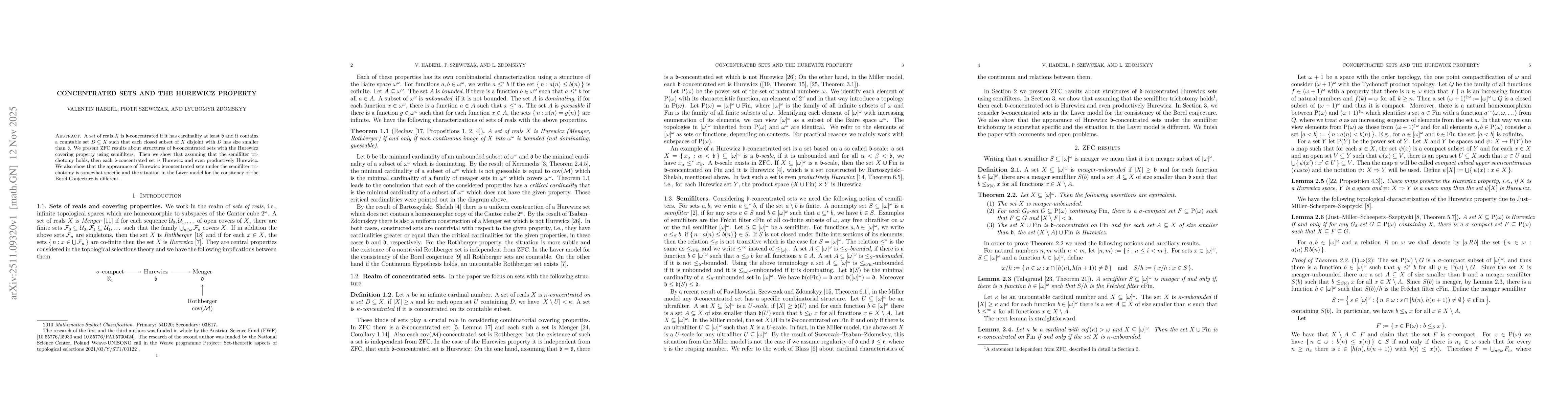 Thumbnail for Concentrated sets and the Hurewicz property