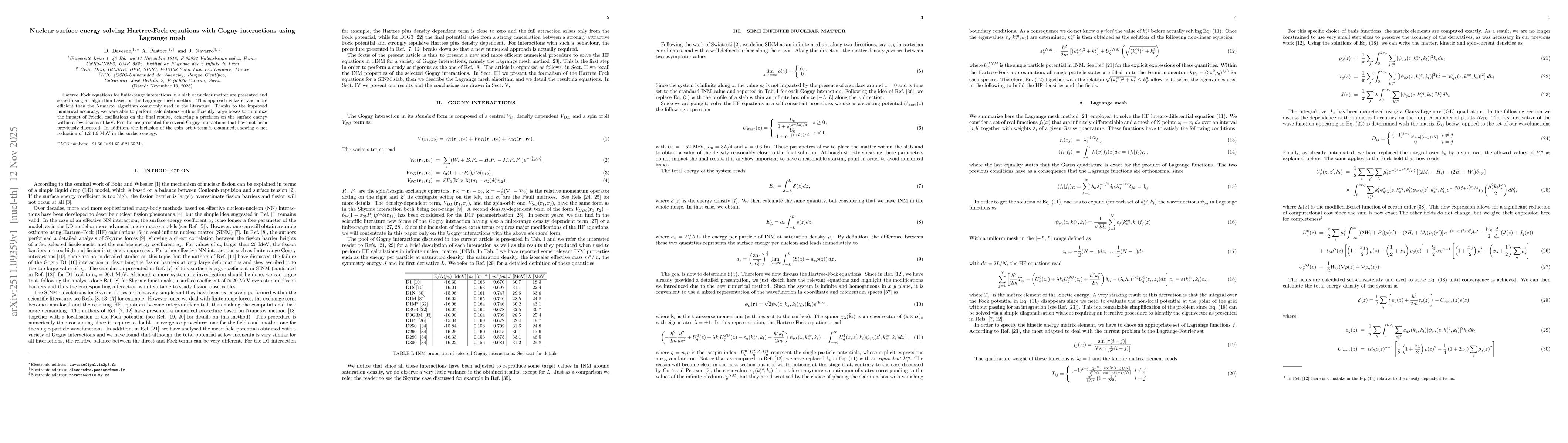 Thumbnail for Nuclear surface energy solving Hartree-Fock equations with Gogny interactions using Lagrange mesh