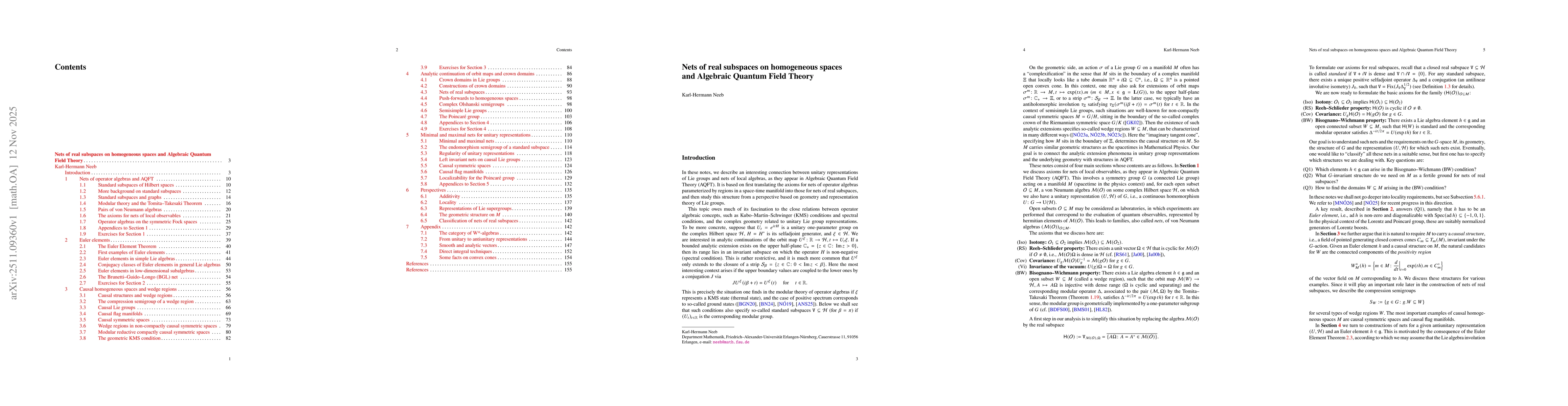 Thumbnail for Nets of real subspaces on homogeneous spaces and Algebraic Quantum Field Theory