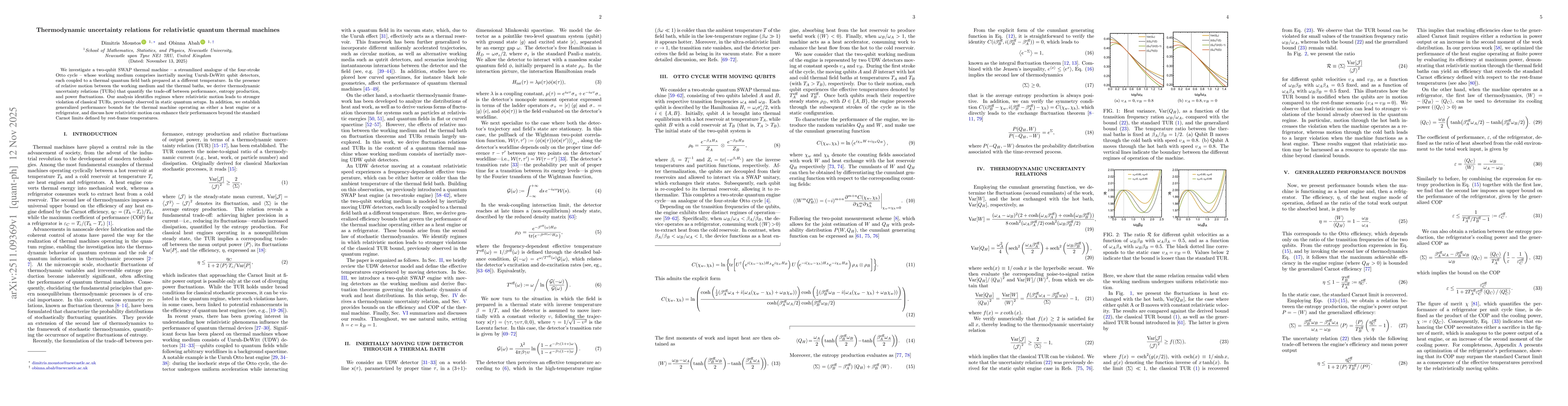 Thumbnail for Thermodynamic uncertainty relations for relativistic quantum thermal machines