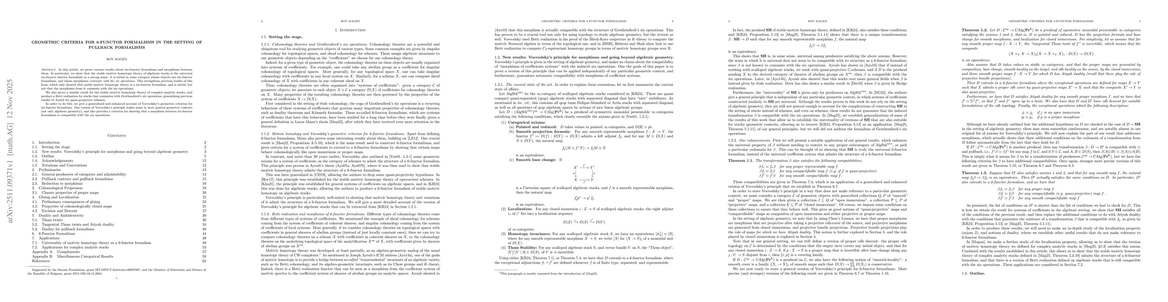Thumbnail for Geometric Criteria for 6-Functor Formalisms in the Setting of Pullback Formalisms