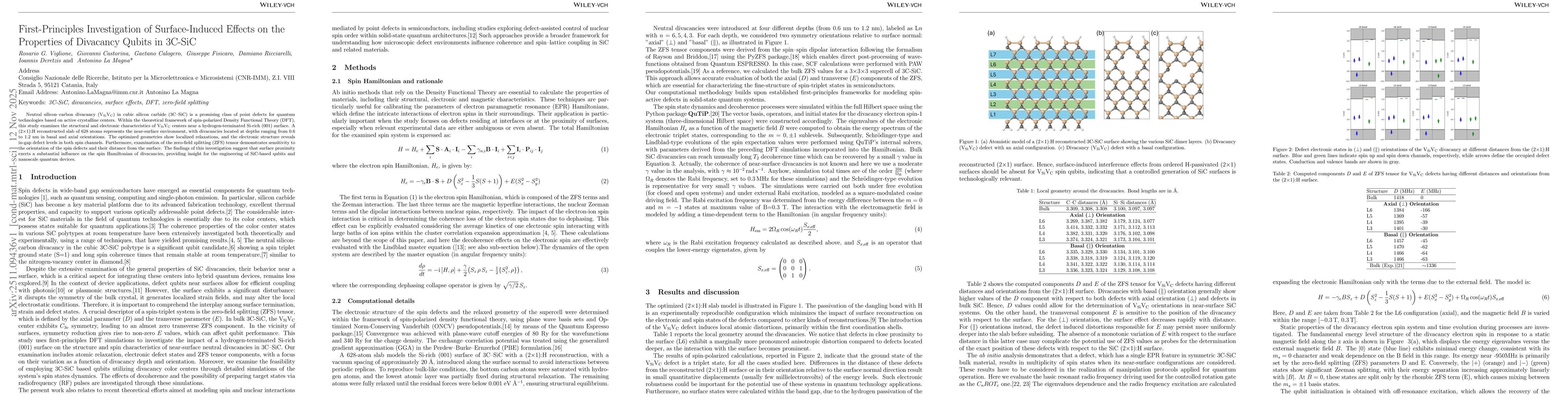 Thumbnail for First-Principles Investigation of Surface-Induced Effects on the Properties of Divacancy Qubits in 3C-SiC
