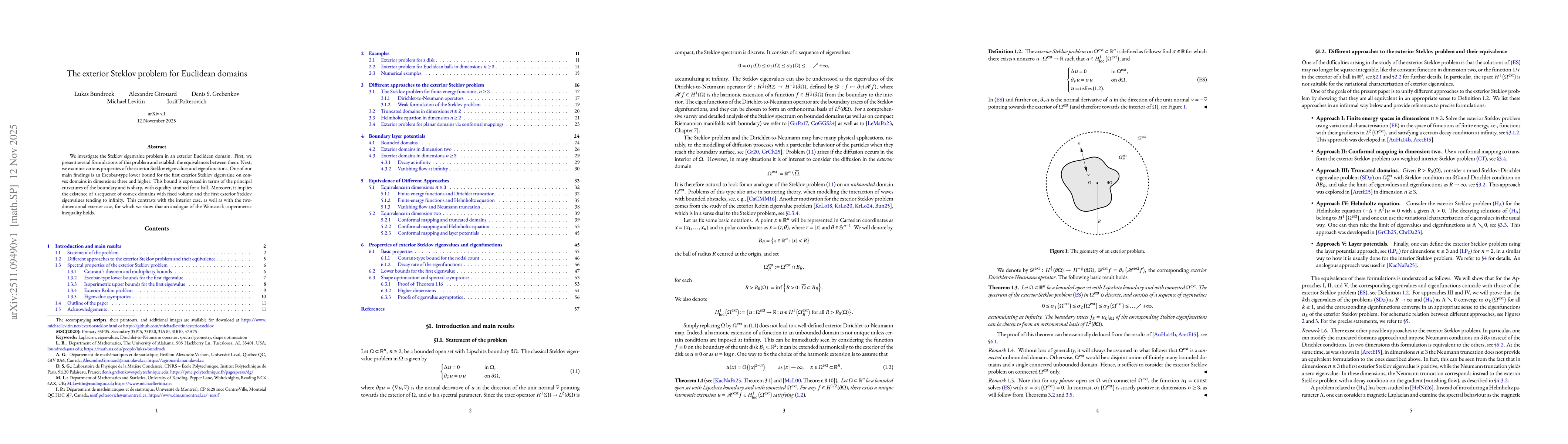Thumbnail for The exterior Steklov problem for Euclidean domains