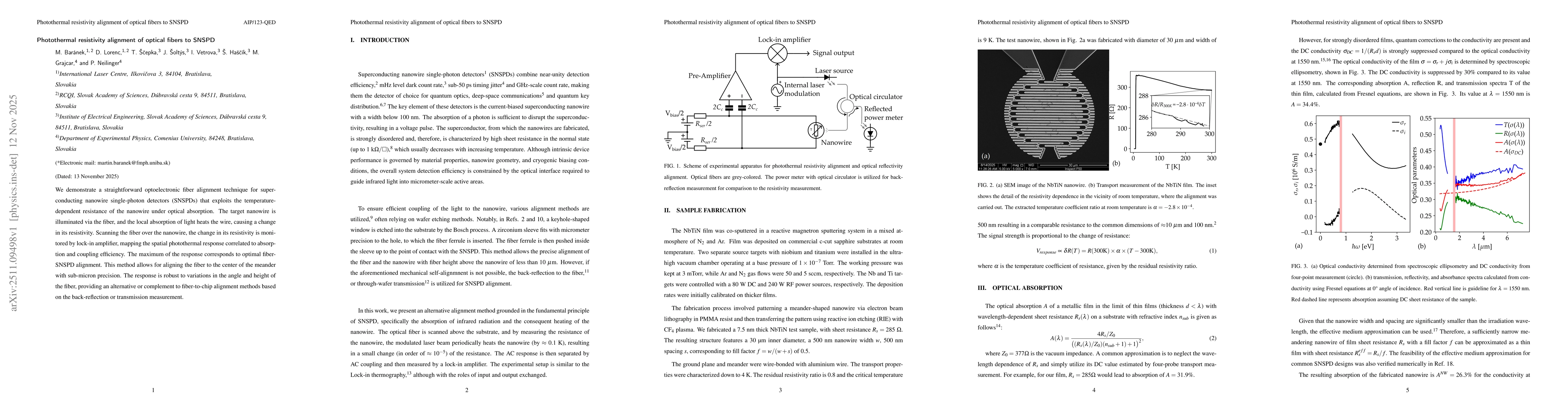 Thumbnail for Photothermal resistivity alignment of optical fibers to SNSPD