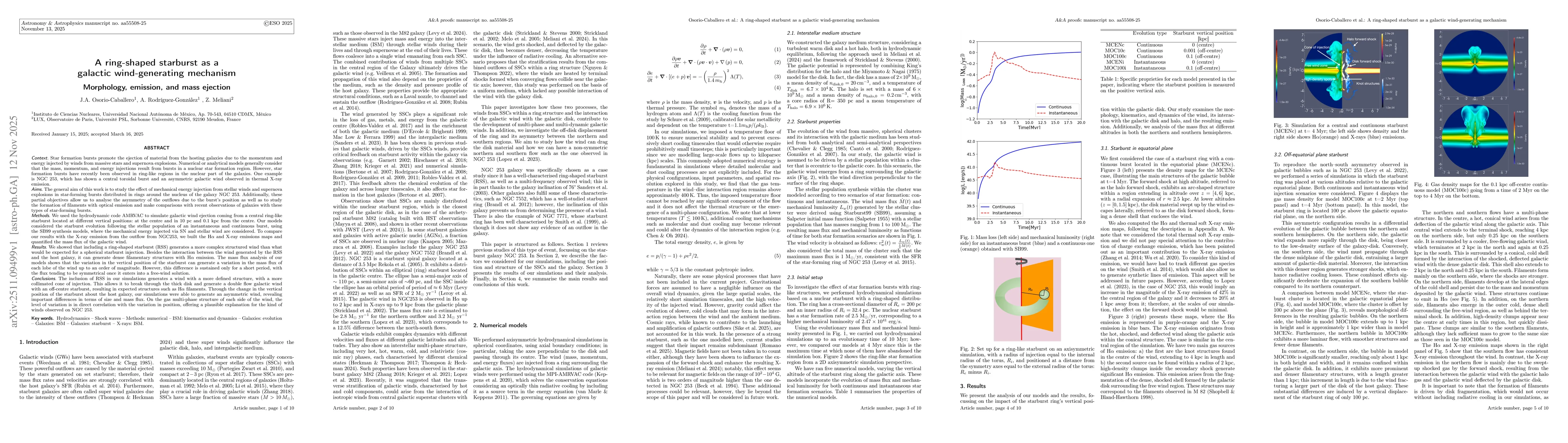 Thumbnail for A ring-shaped starburst as a galactic wind-generating mechanism: Morphology, emission, and mass ejection