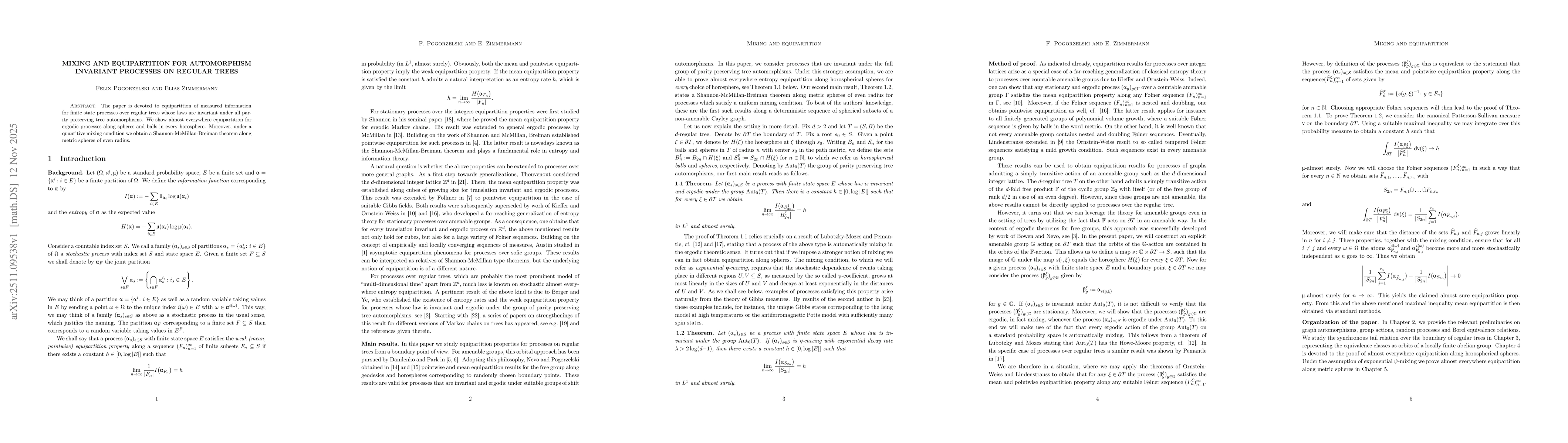Thumbnail for Mixing and equipartition for automorphism invariant processes on regular trees