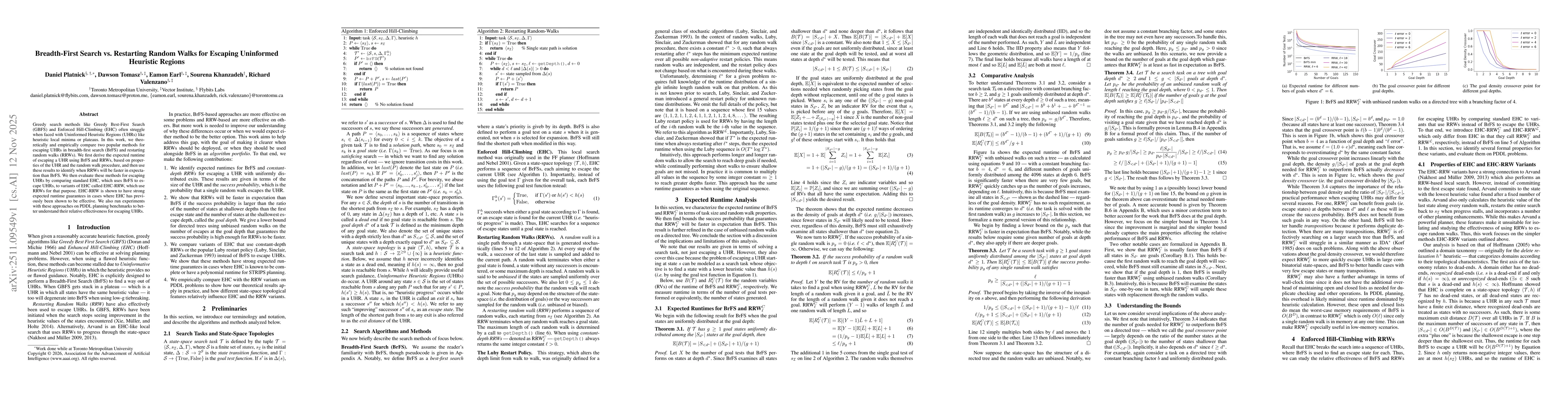 Thumbnail for Breadth-First Search vs. Restarting Random Walks for Escaping Uninformed Heuristic Regions