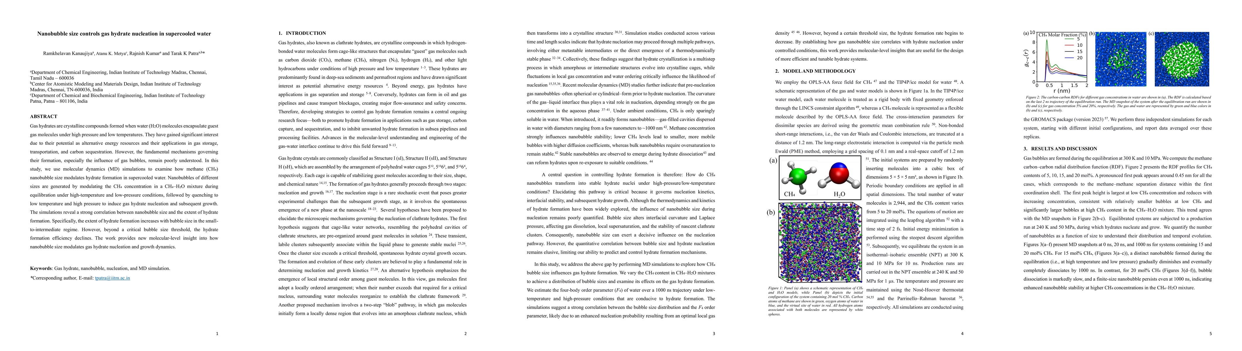 Thumbnail for Nanobubble size controls gas hydrate nucleation in supercooled water