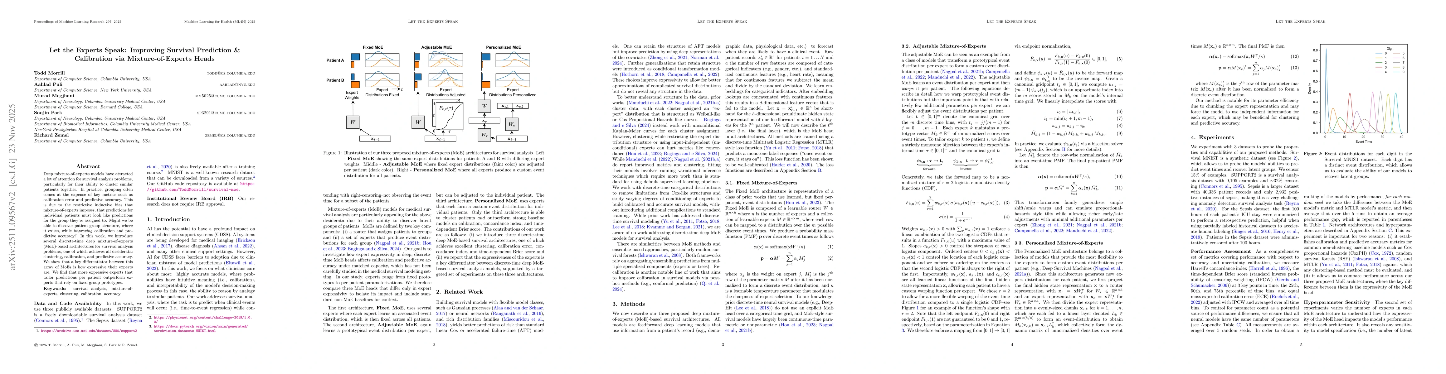Thumbnail for Let the Experts Speak: Improving Survival Prediction & Calibration via Mixture-of-Experts Heads