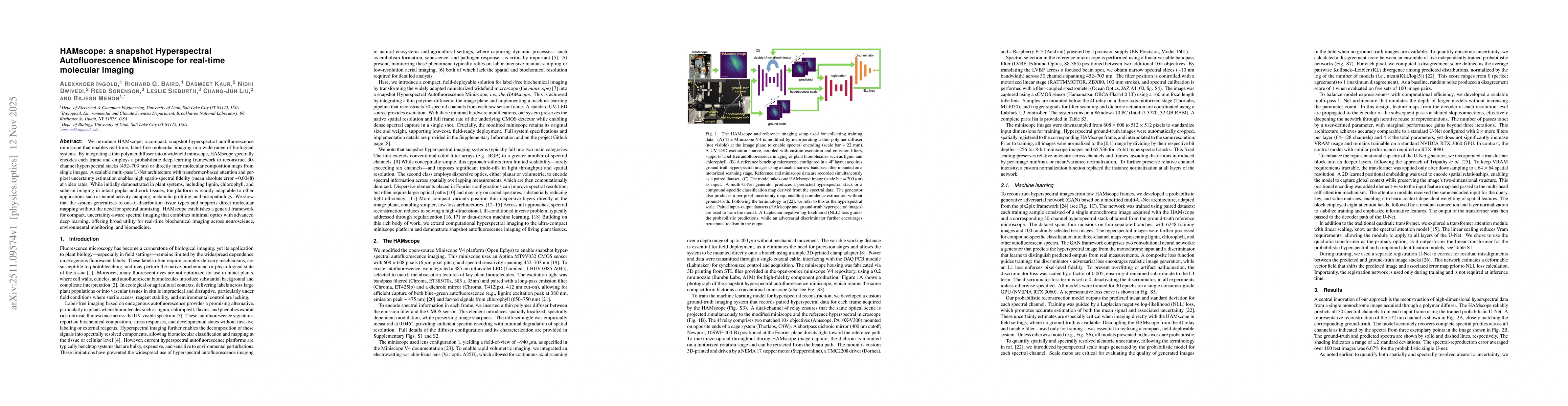 Thumbnail for HAMscope: a snapshot Hyperspectral Autofluorescence Miniscope for real-time molecular imaging