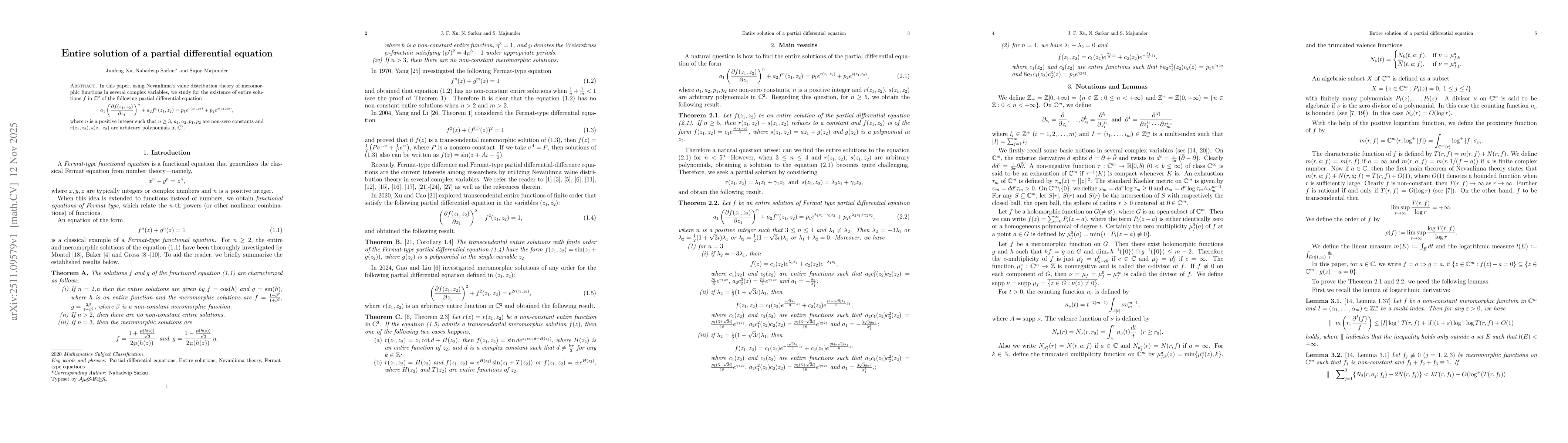 Thumbnail for Entire solution of a partial differential equation