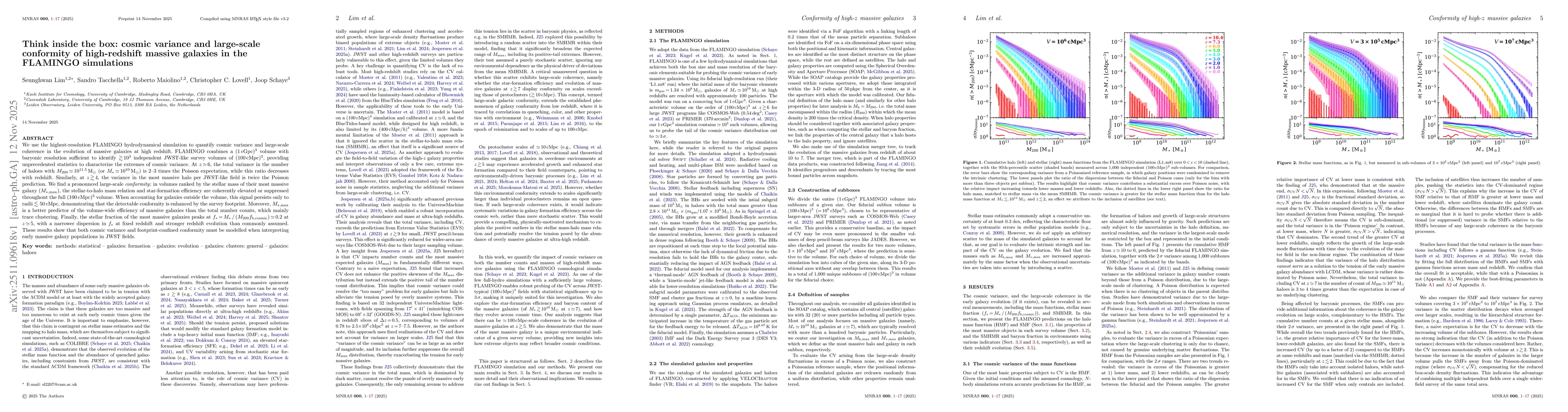 Thumbnail for Think inside the box: cosmic variance and large-scale conformity of high-redshift massive galaxies in the FLAMINGO simulations