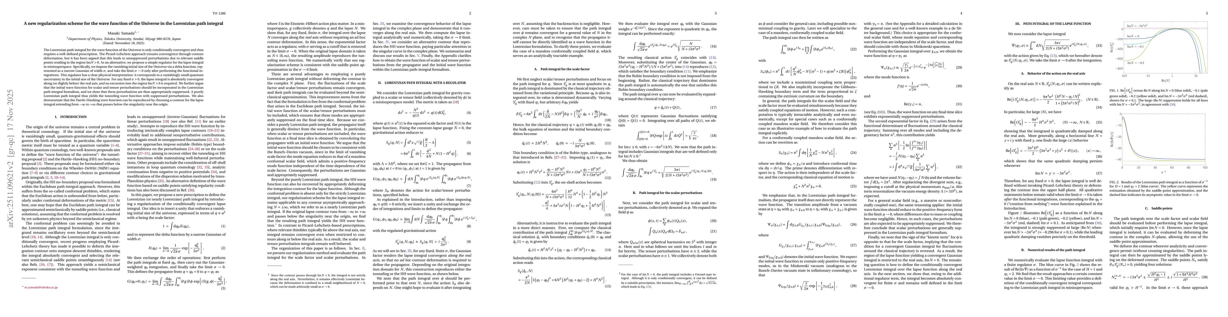 Thumbnail for A new regularization scheme for the wave function of the Universe in the Lorentzian path integral