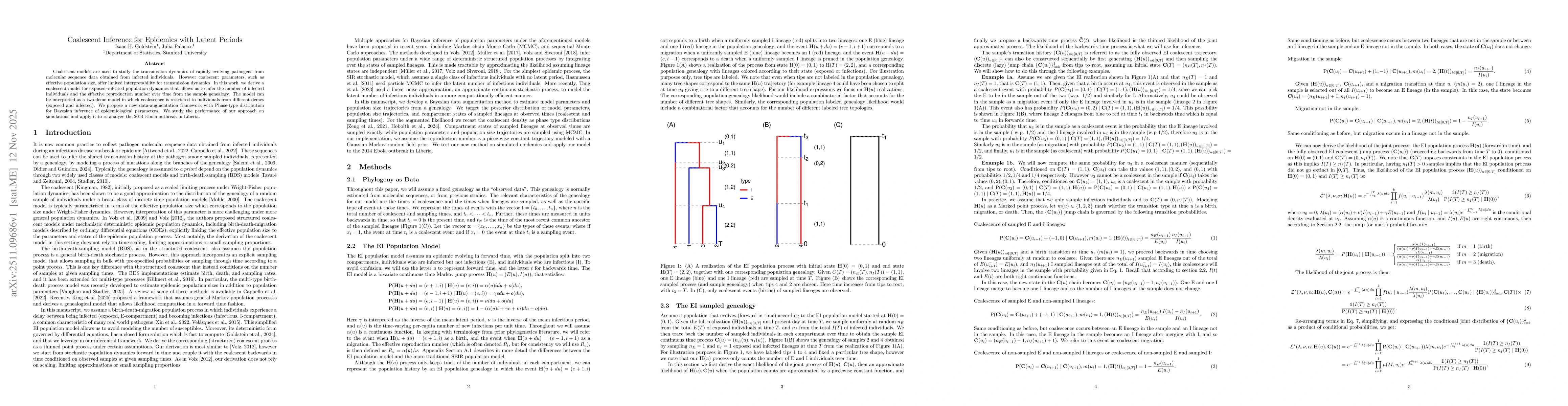 Thumbnail for Coalescent Inference for Epidemics with Latent Periods