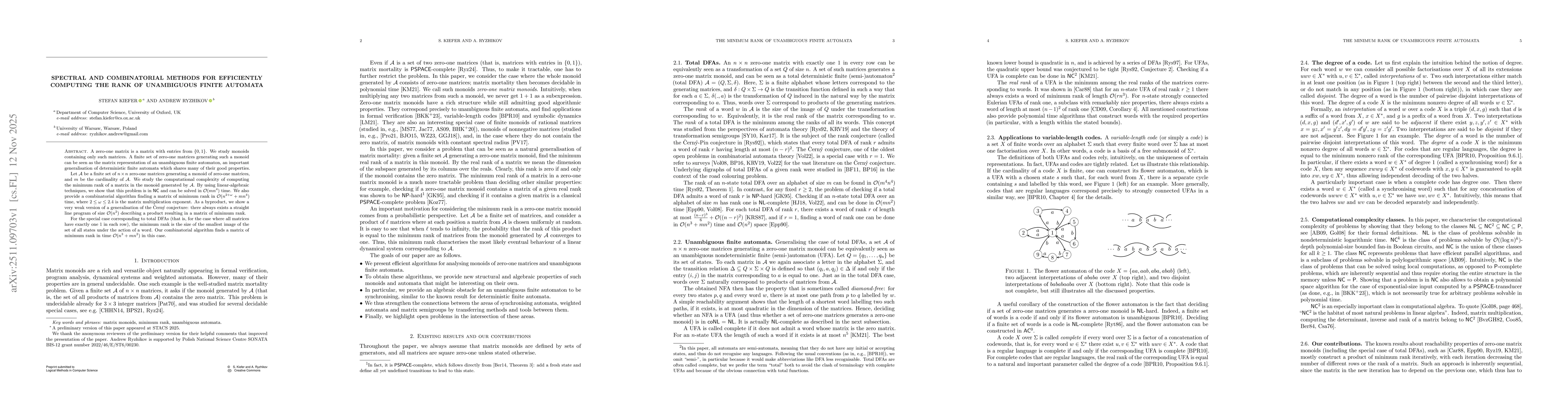 Thumbnail for Spectral and combinatorial methods for efficiently computing the rank of unambiguous finite automata