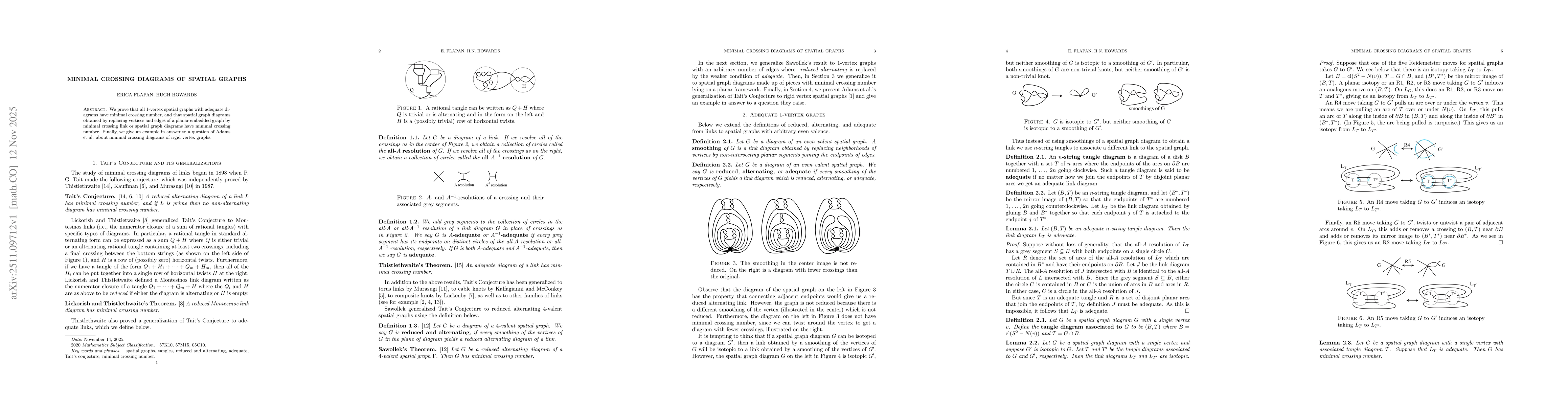 Thumbnail for Minimal crossing diagrams of spatial graphs