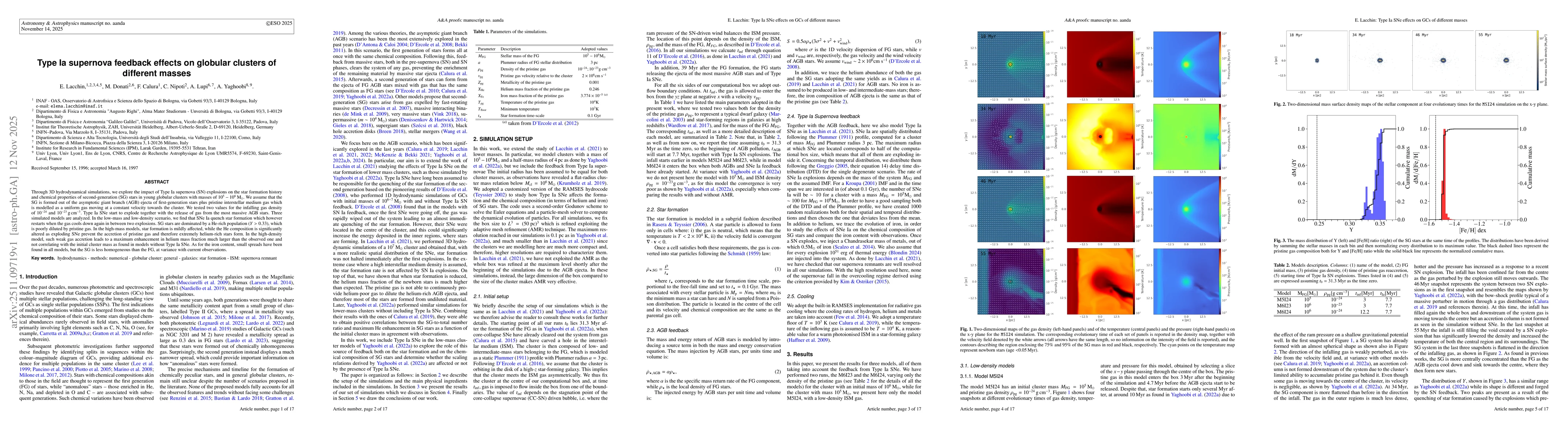 Thumbnail for Type Ia supernova feedback effects on globular clusters of different masses