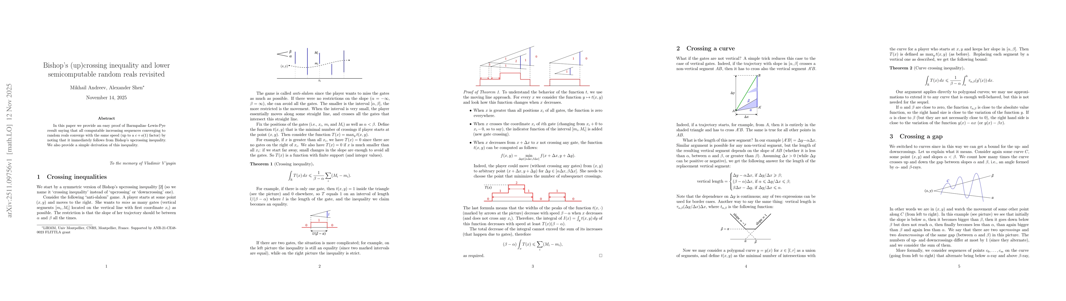 Thumbnail for Bishop's (up)crossing inequality and lower semicomputable random reals revisited