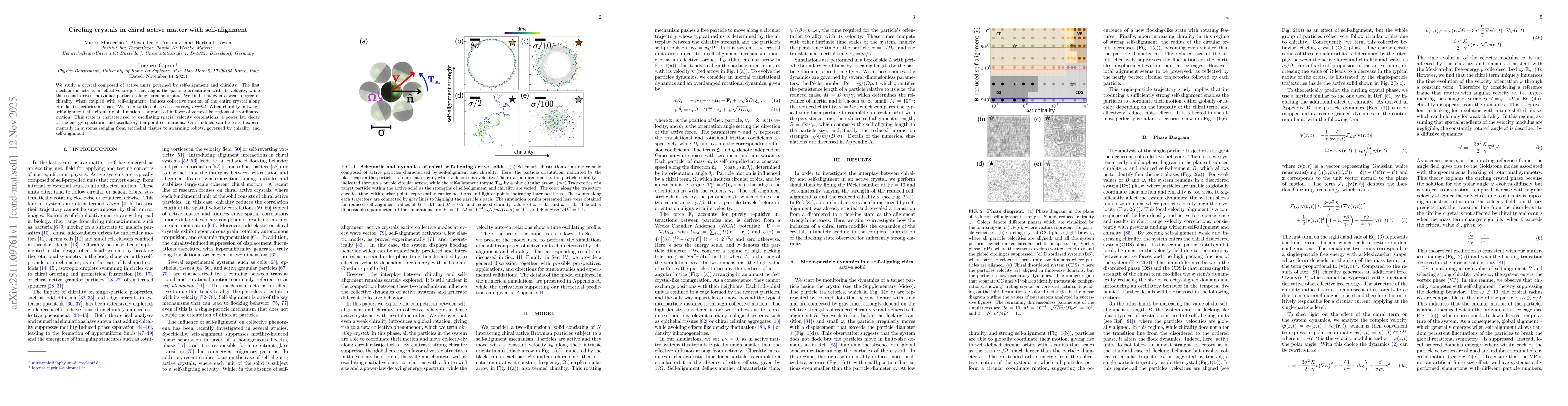 Thumbnail for Circling crystals in chiral active matter with self-alignment