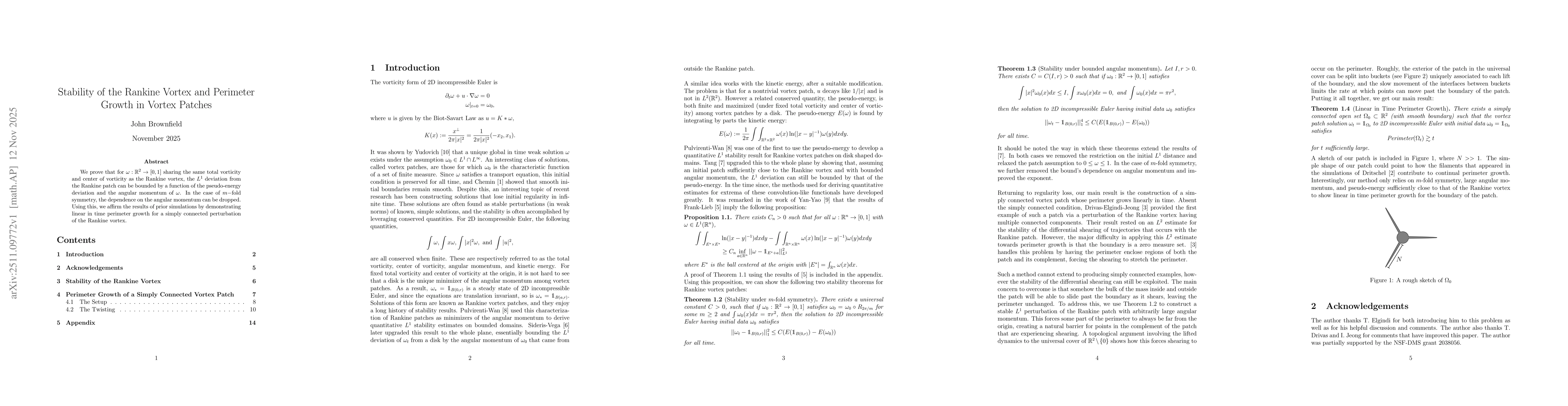 Thumbnail for Stability of the Rankine Vortex and Perimeter Growth in Vortex Patches