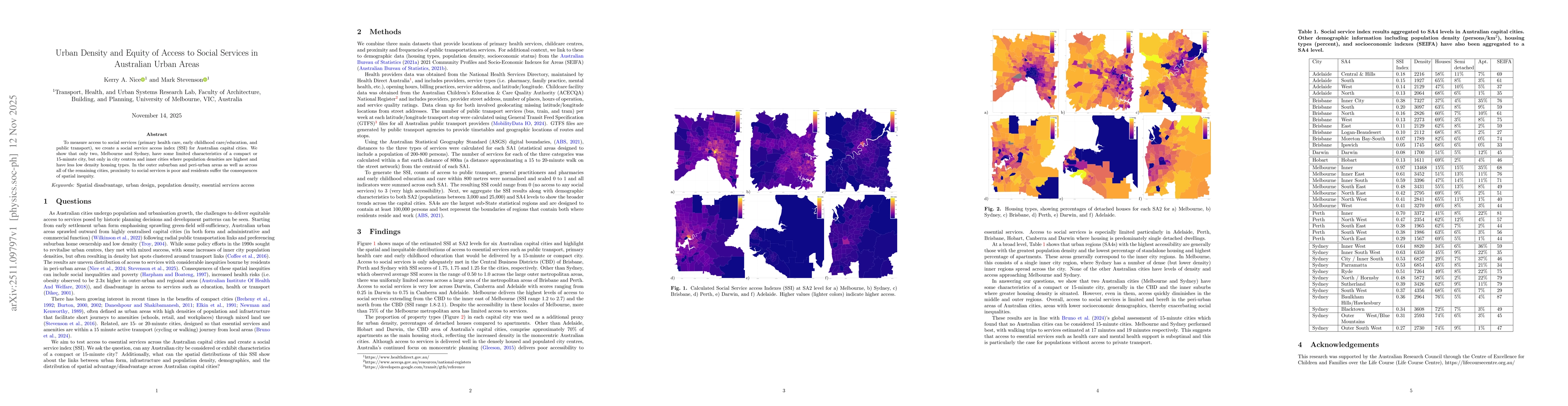 Thumbnail for Urban Density and Equity of Access to Social Services in Australian Urban Areas