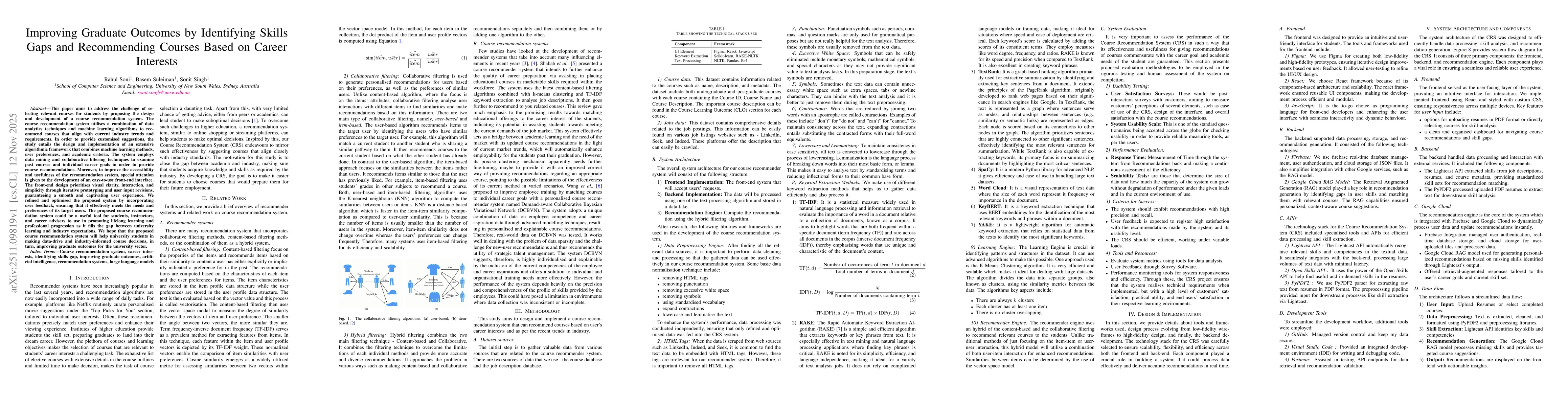 Thumbnail for Improving Graduate Outcomes by Identifying Skills Gaps and Recommending Courses Based on Career Interests