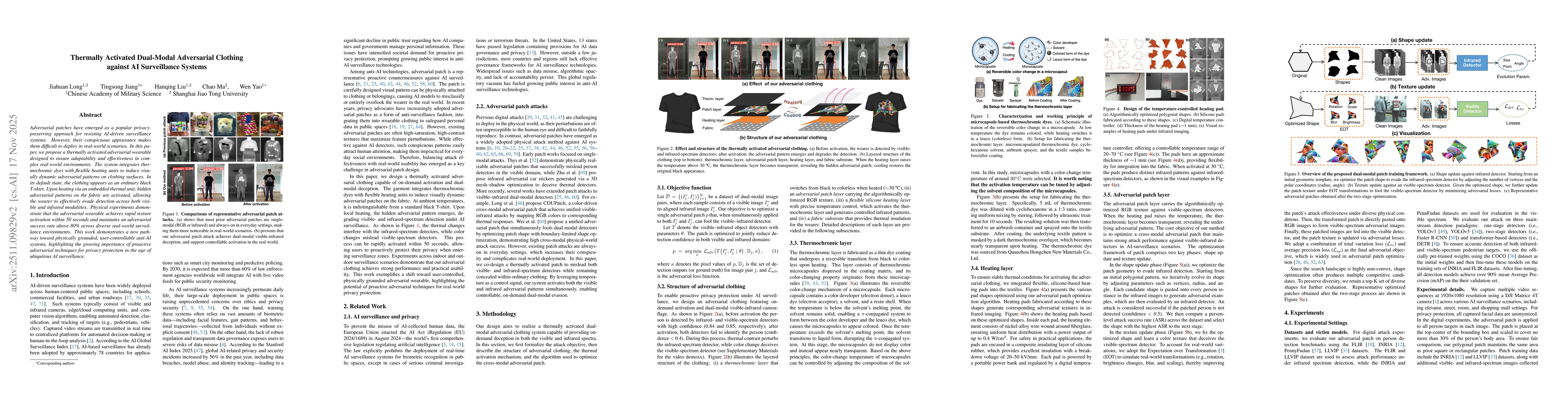 Thumbnail for Thermally Activated Dual-Modal Adversarial Clothing against AI Surveillance Systems