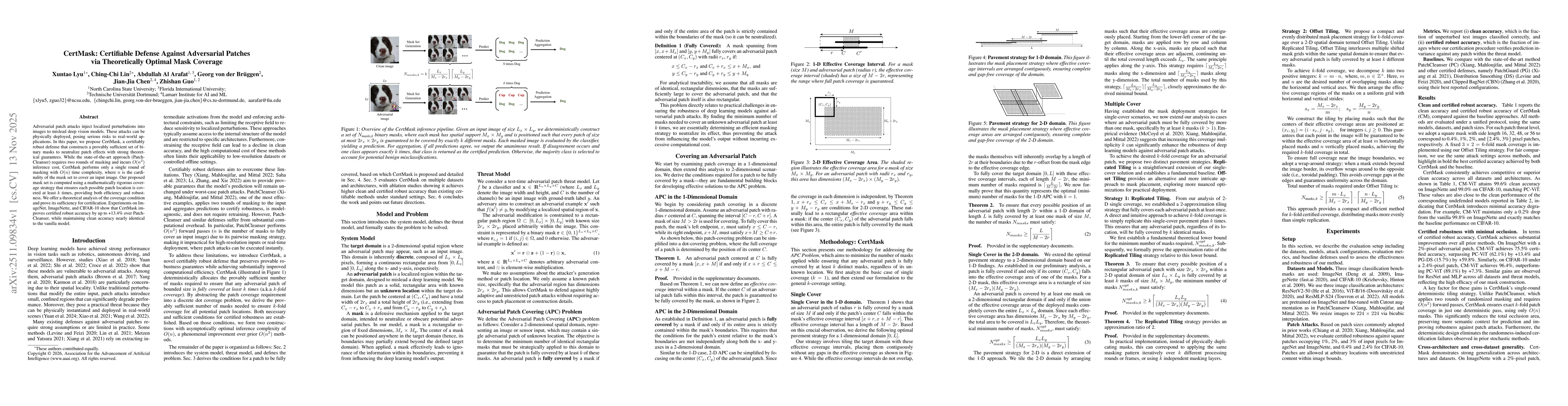 Thumbnail for CertMask: Certifiable Defense Against Adversarial Patches via Theoretically Optimal Mask Coverage