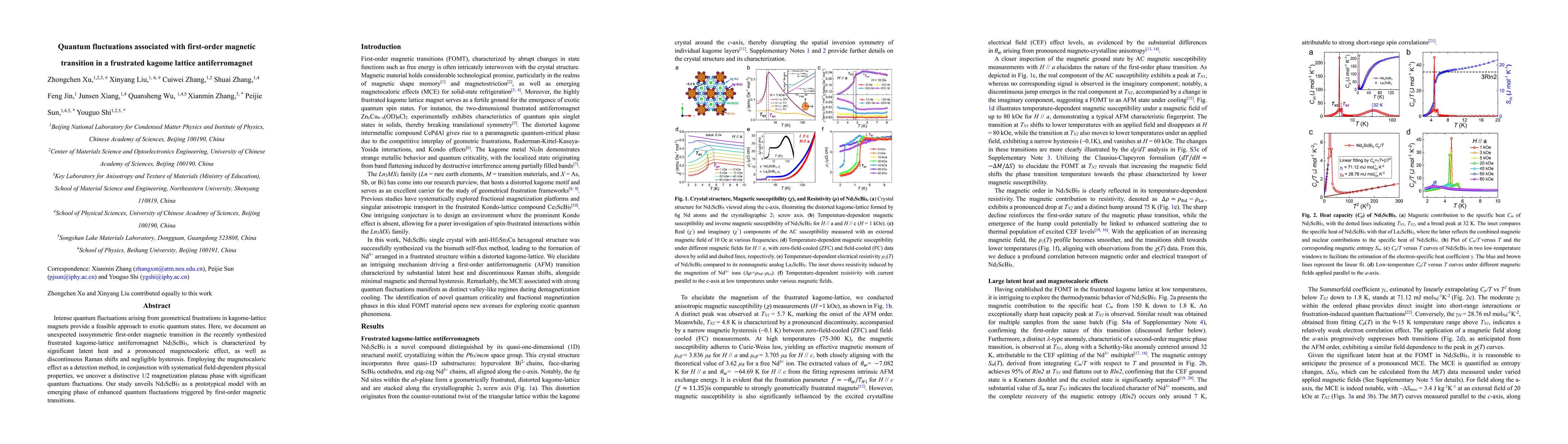 Thumbnail for Quantum fluctuations associated with first-order magnetic transition in a frustrated kagome lattice antiferromagnet