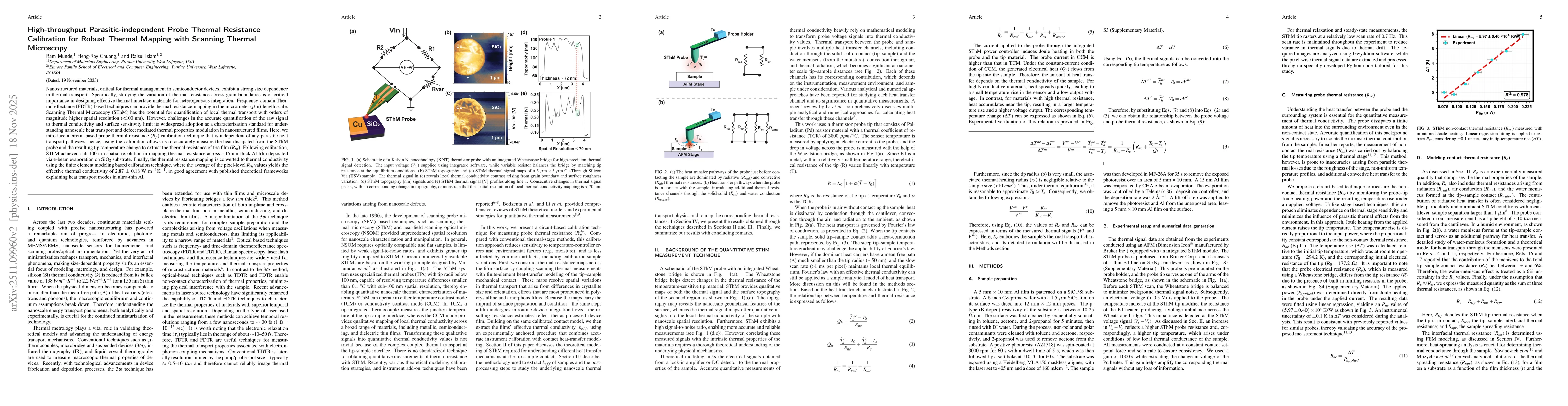 Thumbnail for High-throughput Parasitic-independent Probe Thermal Resistance Calibration for Robust Thermal Mapping with Scanning Thermal Microscopy