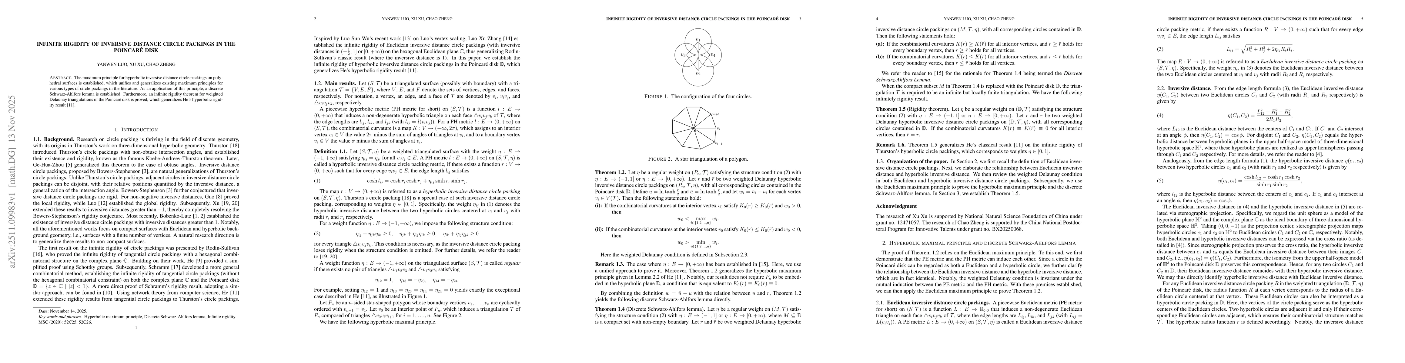 Thumbnail for Infinite rigidity of inversive distance circle packings in the Poincaré disk