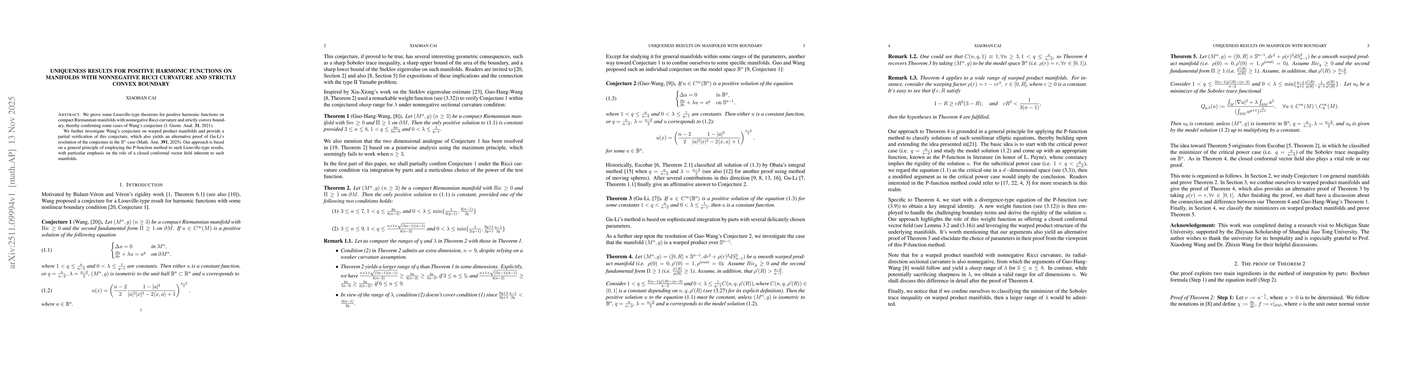 Thumbnail for Uniqueness results for positive harmonic functions on manifolds with nonnegative Ricci curvature and strictly convex boundary