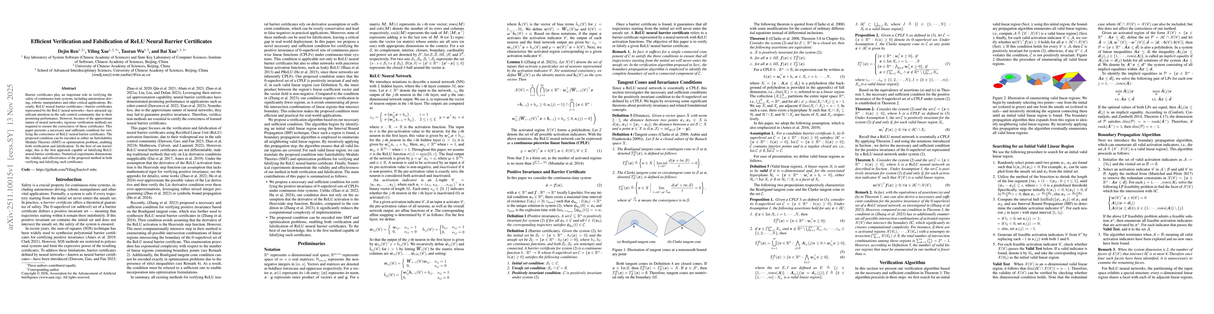 Thumbnail for Efficient Verification and Falsification of ReLU Neural Barrier Certificates