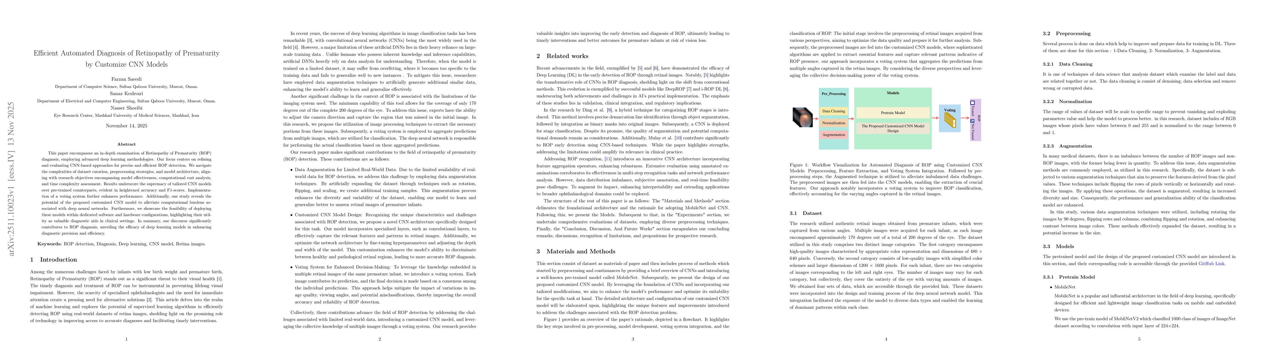 Thumbnail for Efficient Automated Diagnosis of Retinopathy of Prematurity by Customize CNN Models