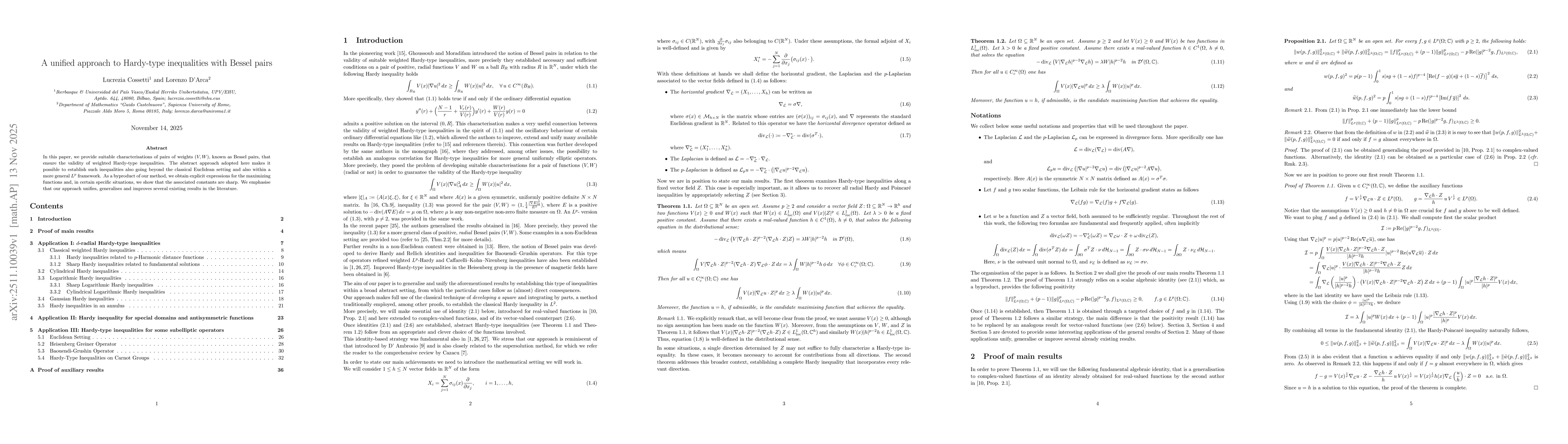Thumbnail for A unified approach to Hardy-type inequalities with Bessel pairs