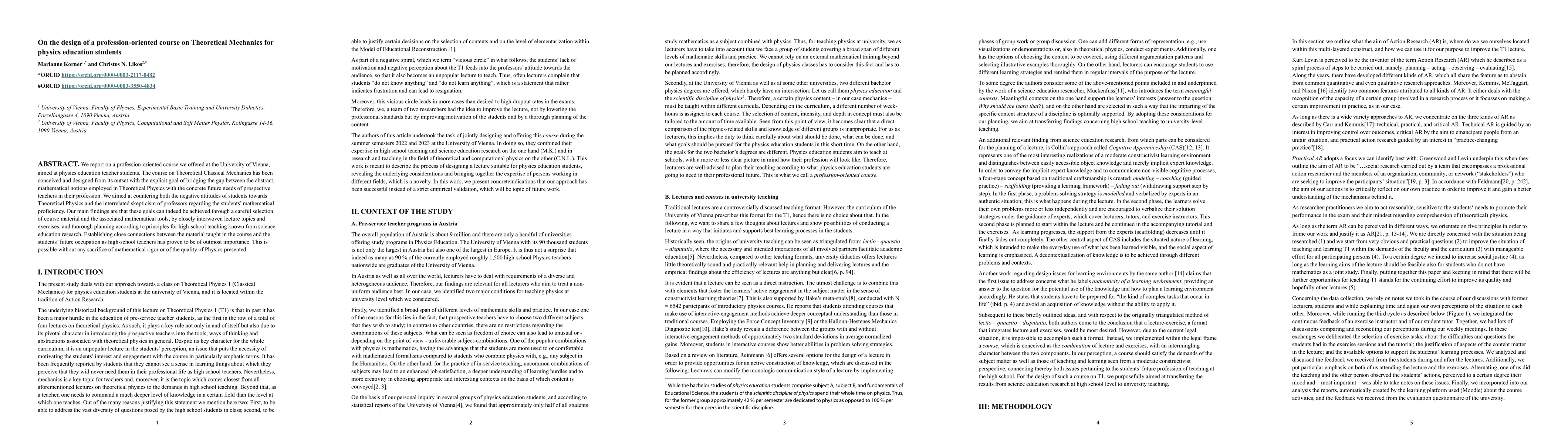 Thumbnail for On the design of a profession-oriented course on Theoretical Mechanics for physics education students
