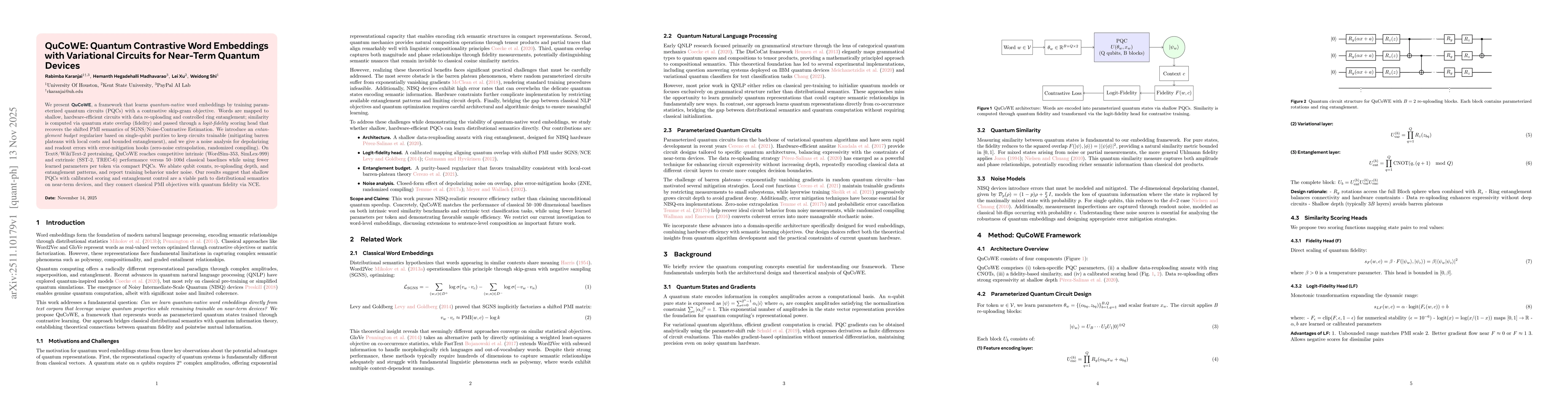 Thumbnail for QuCoWE Quantum Contrastive Word Embeddings with Variational Circuits for NearTerm Quantum Devices