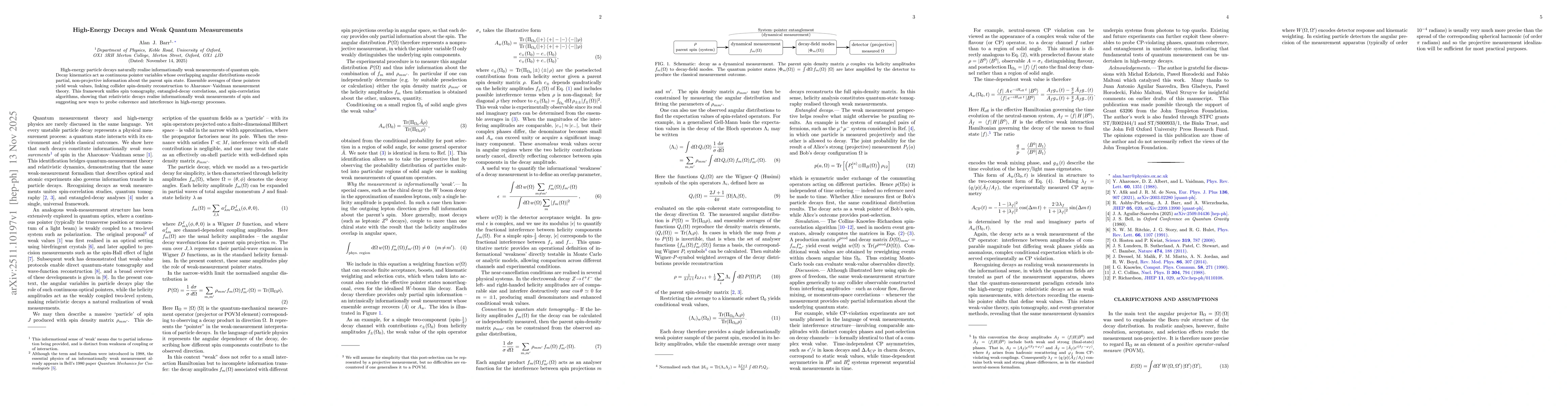 Thumbnail for High-Energy Decays and Weak Quantum Measurements