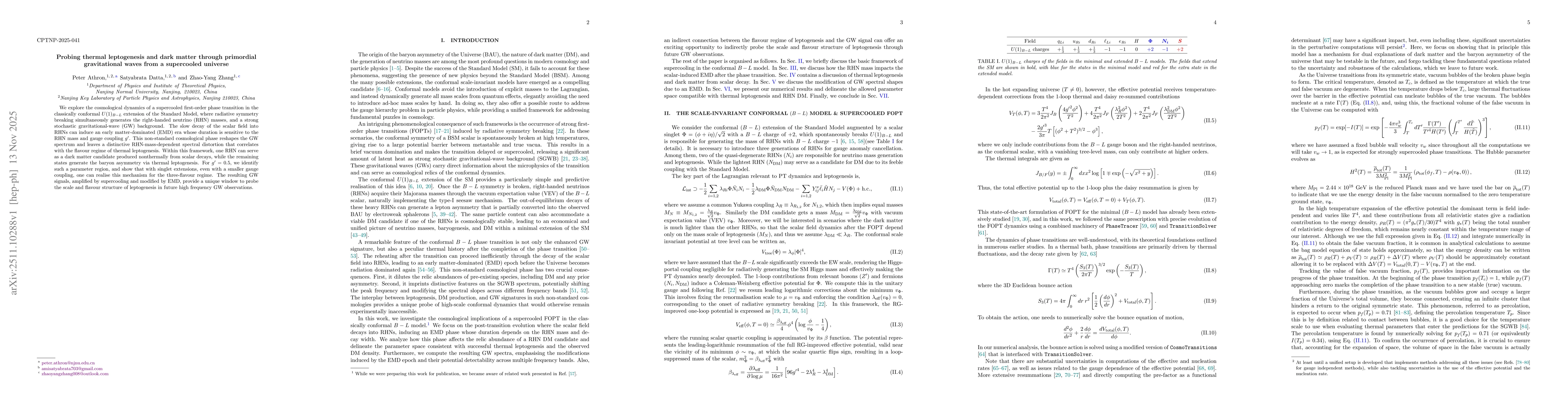 Thumbnail for Probing thermal leptogenesis and dark matter through primordial gravitational waves from a supercooled universe