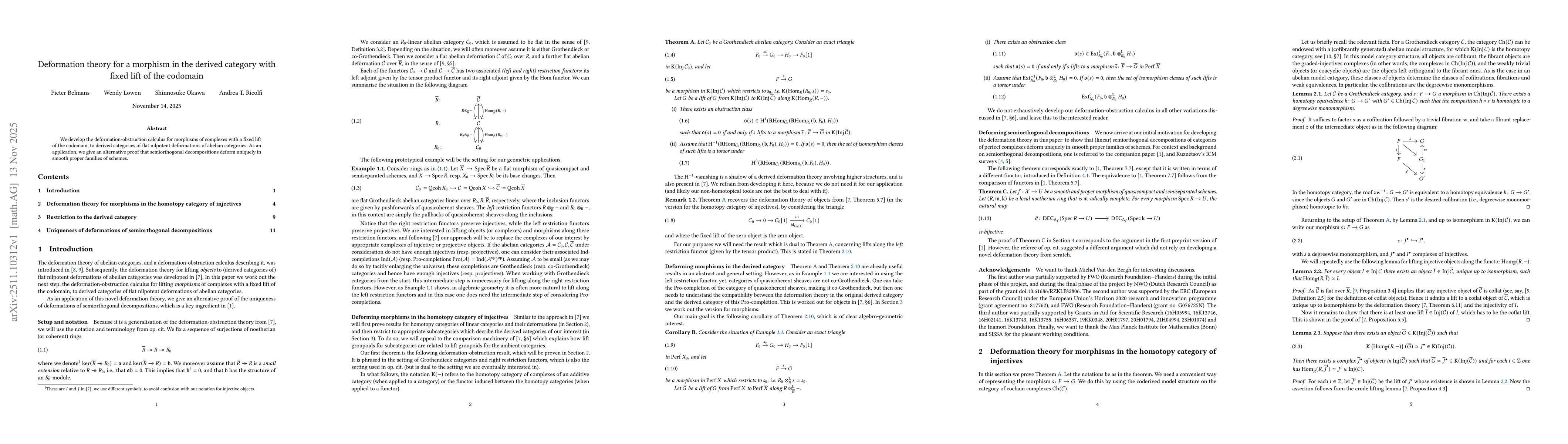 Thumbnail for Deformation theory for a morphism in the derived category with fixed lift of the codomain