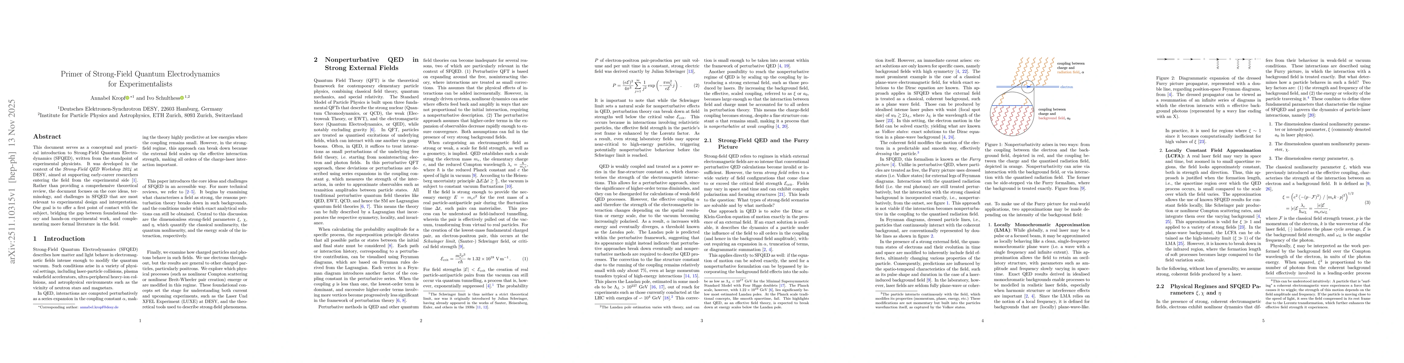 Thumbnail for Primer of Strong-Field Quantum Electrodynamics for Experimentalists