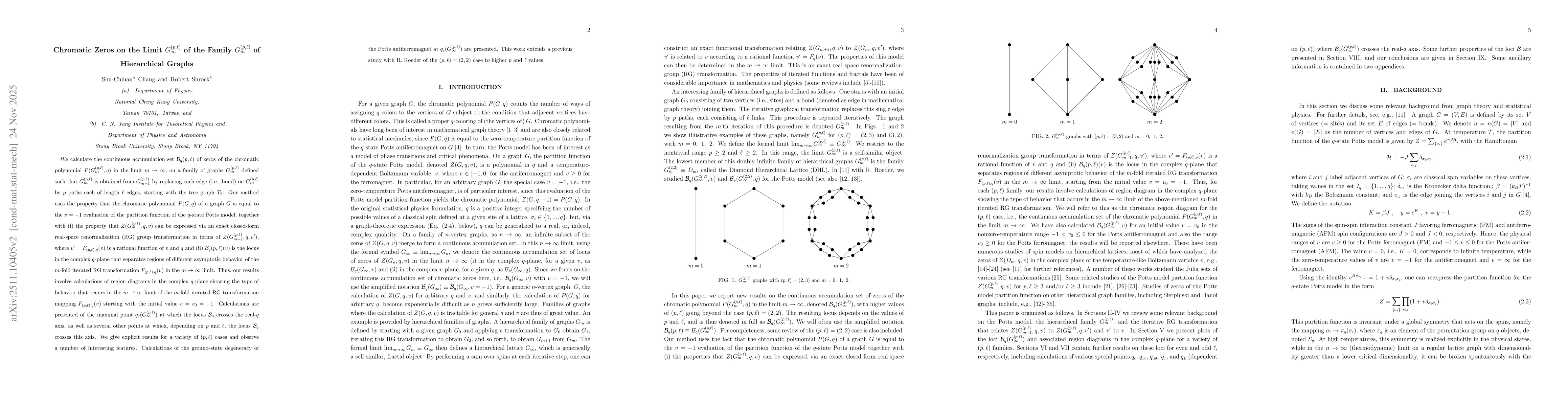 Thumbnail for Chromatic Zeros on the Limit $G^{(p,\ell)}_\infty$ of the Family $G^{(p,\ell)}_m$ of Hierarchical Graphs