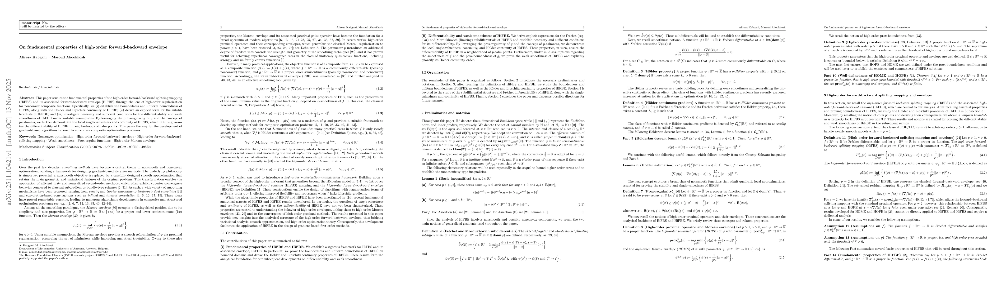 Thumbnail for On fundamental properties of high-order forward-backward envelope