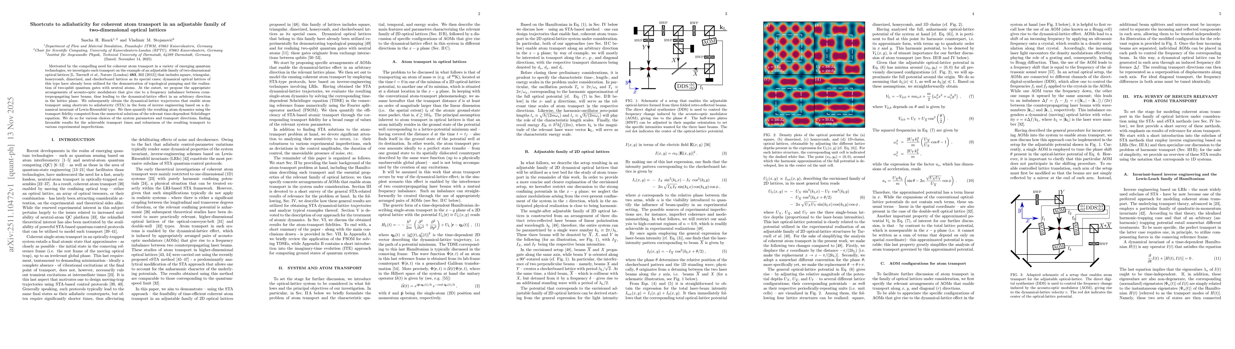 Thumbnail for Shortcuts to adiabaticity for coherent atom transport in an adjustable family of two-dimensional optical lattices