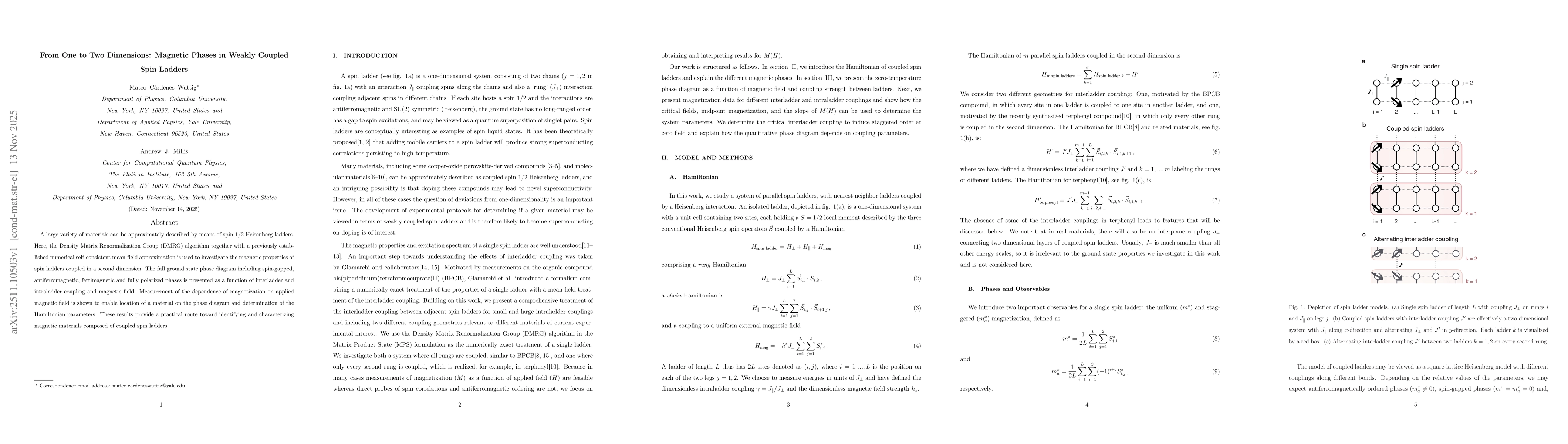 Thumbnail for From One to Two Dimensions: Magnetic Phases in Weakly Coupled Spin Ladders
