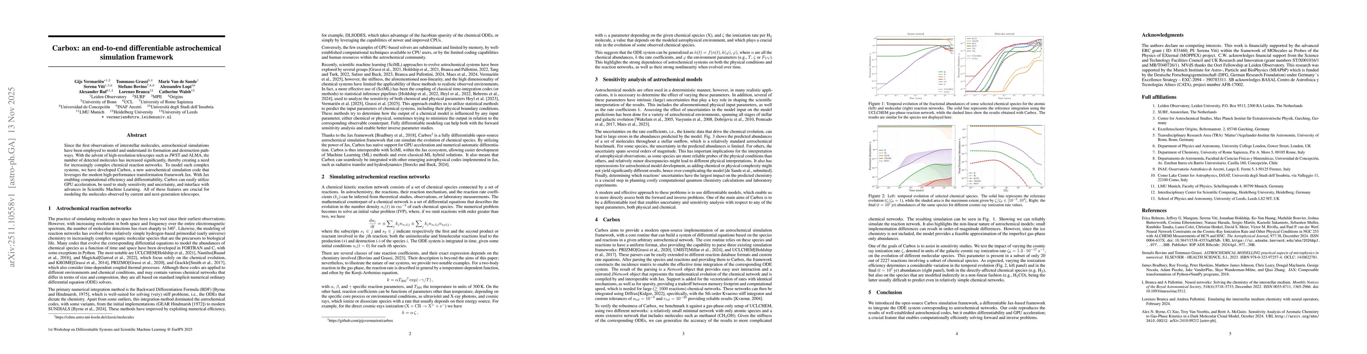 Thumbnail for Carbox: an end-to-end differentiable astrochemical simulation framework