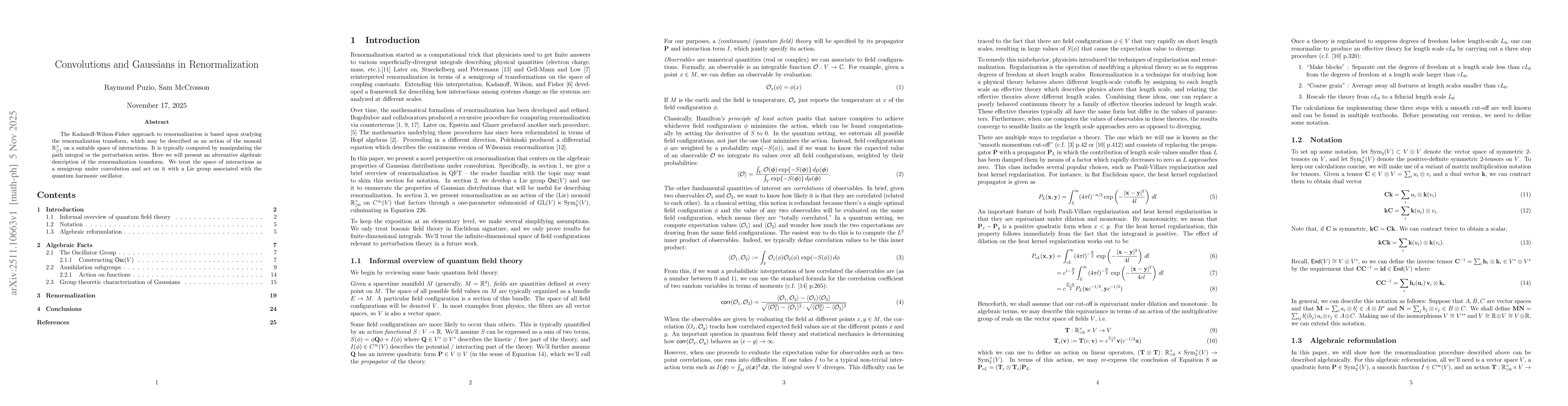 Thumbnail for Convolutions and Gaussians in Renormalization