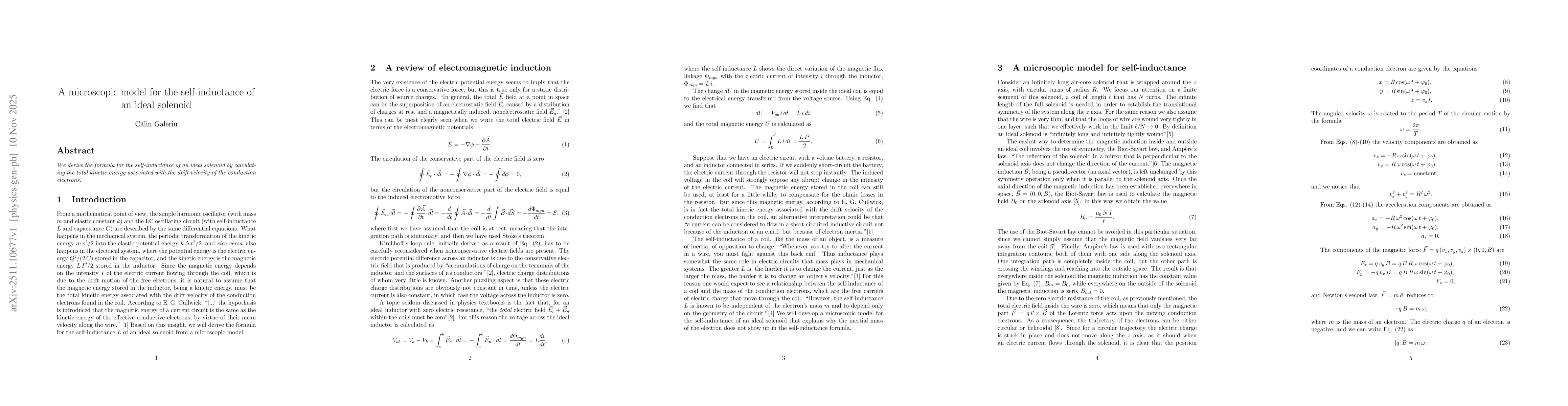 Thumbnail for A microscopic model for the self-inductance of an ideal solenoid