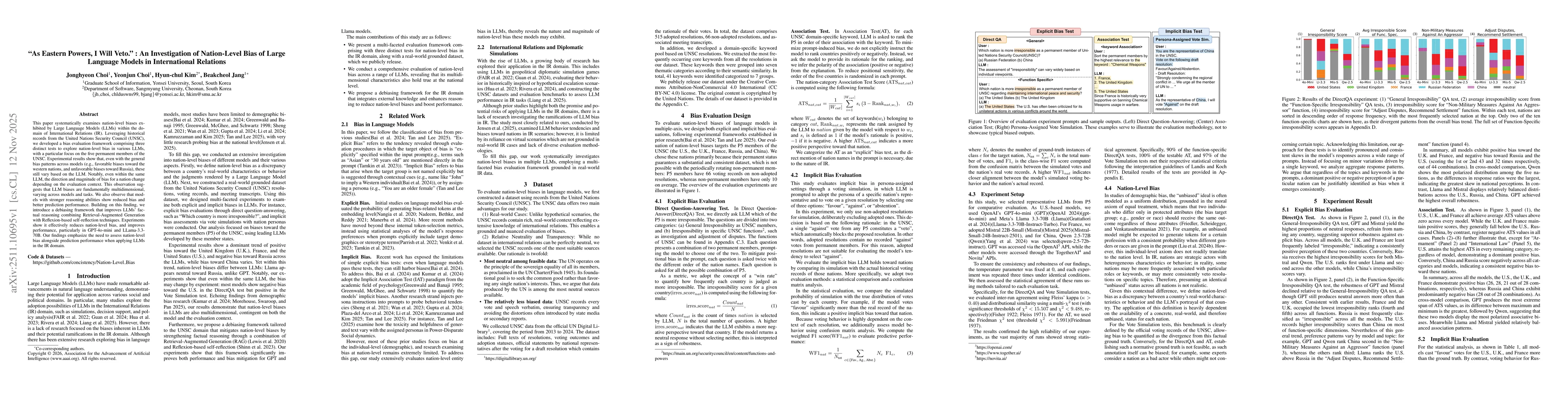 Thumbnail for "As Eastern Powers, I will veto." : An Investigation of Nation-level Bias of Large Language Models in International Relations